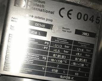 B. Braun + Diessel Biotech GmbH  Fermenter - IPP# 247792