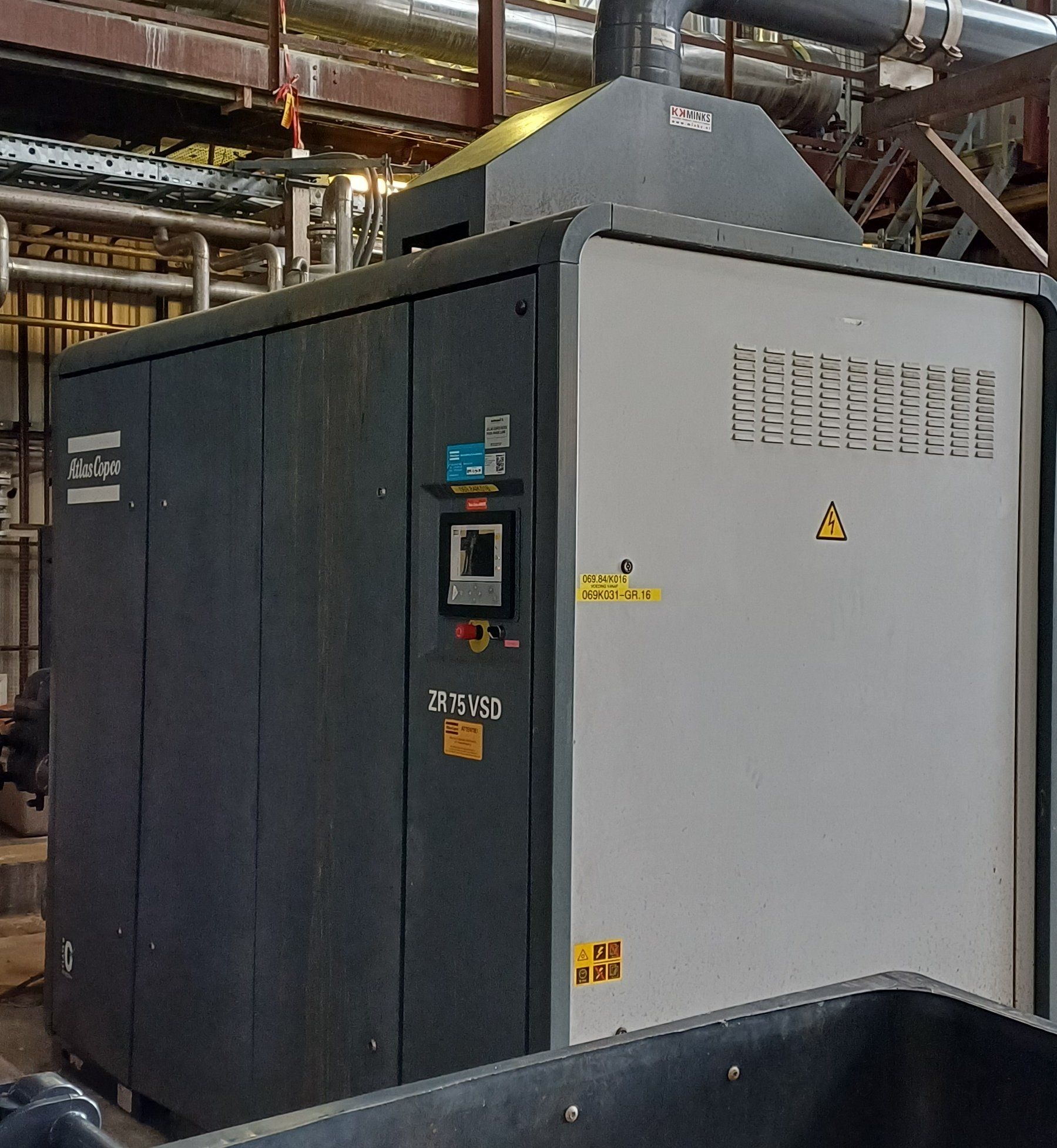 Carbon Steel Atlas Copco ZR75 VSD Rotary Screw Compressor - IPP# 248283