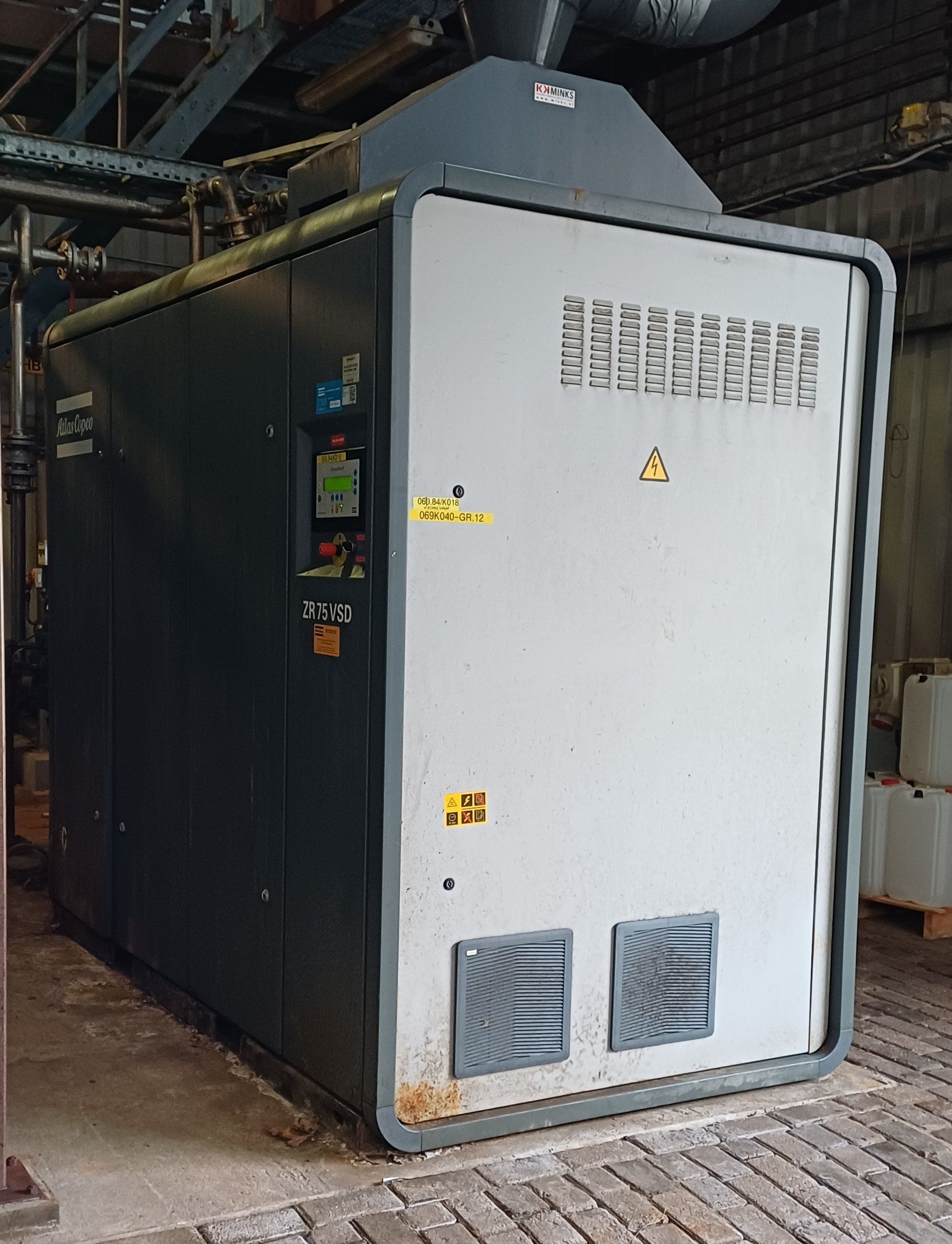 Carbon Steel Atlas Copco ZR75 VSD Rotary Screw Compressor - IPP# 248285