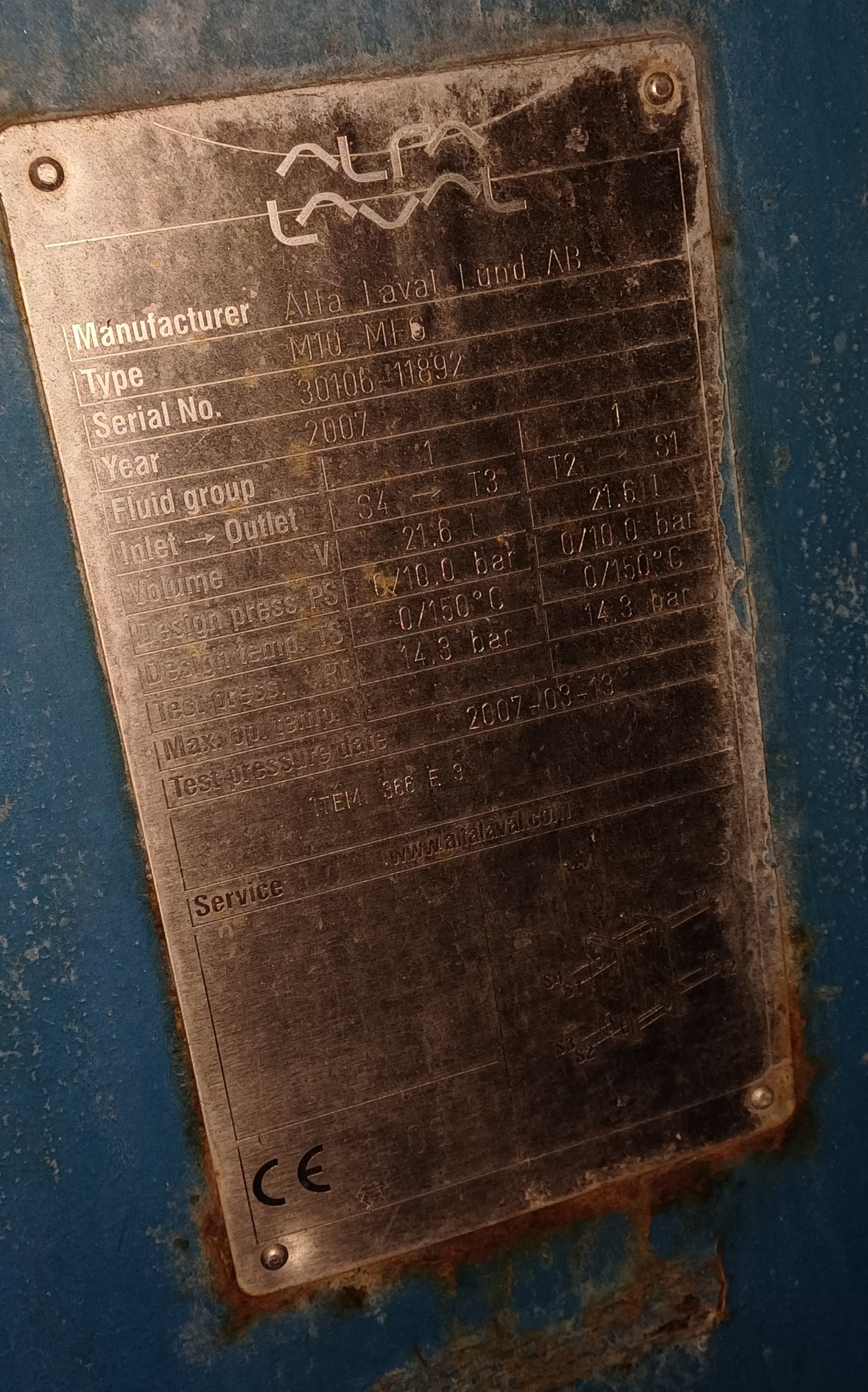 Hastelloy Other Alfa Laval M10=MFG Plate Heat Exchanger - IPP# 248317