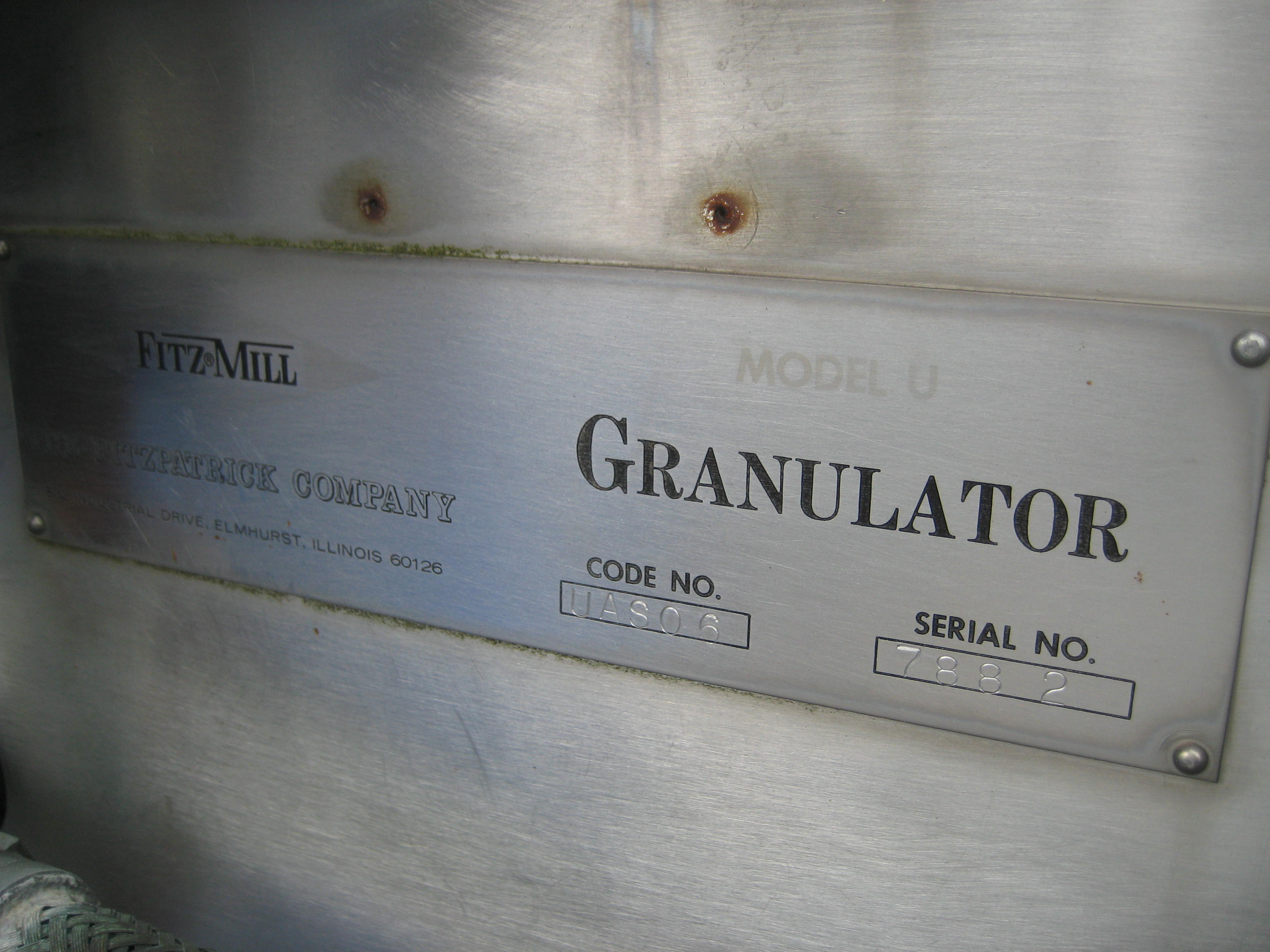 Stainless Steel 304 Fitzpatrick D Hammer Pulverizer - IPP# 24093