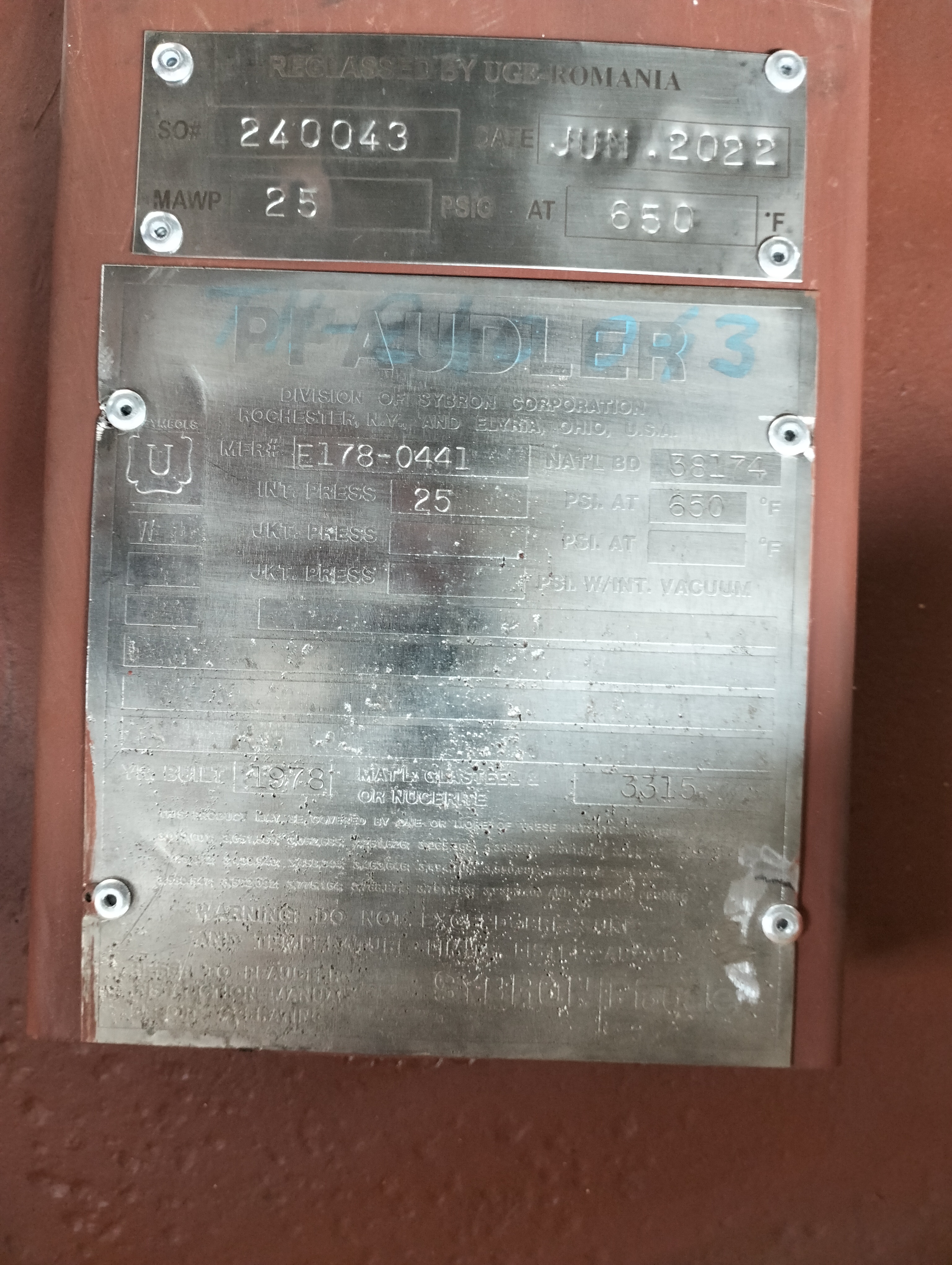 Glasslined Pfaudler Main Cover Glass Lined Parts - IPP# 240043