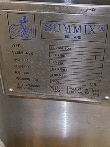 Hastelloy - C276 Summix Holland DF-300-VD3 Dryer- Nauta / Conical - IPP# 241005