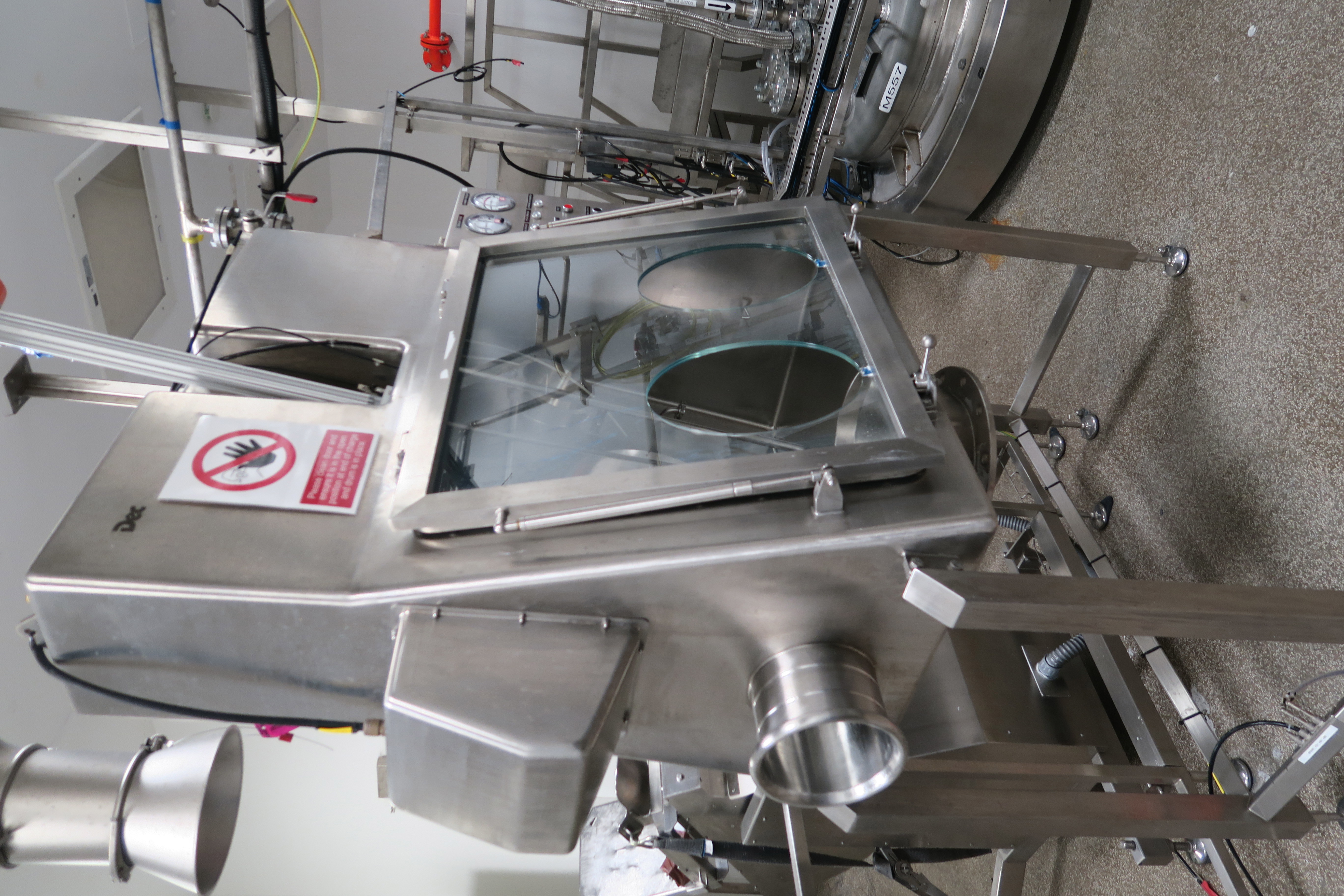 Stainless Steel 316L DEC ISOTUBE glovebox drum discharge unit with drum tipper - Pharma - IPP# 242553