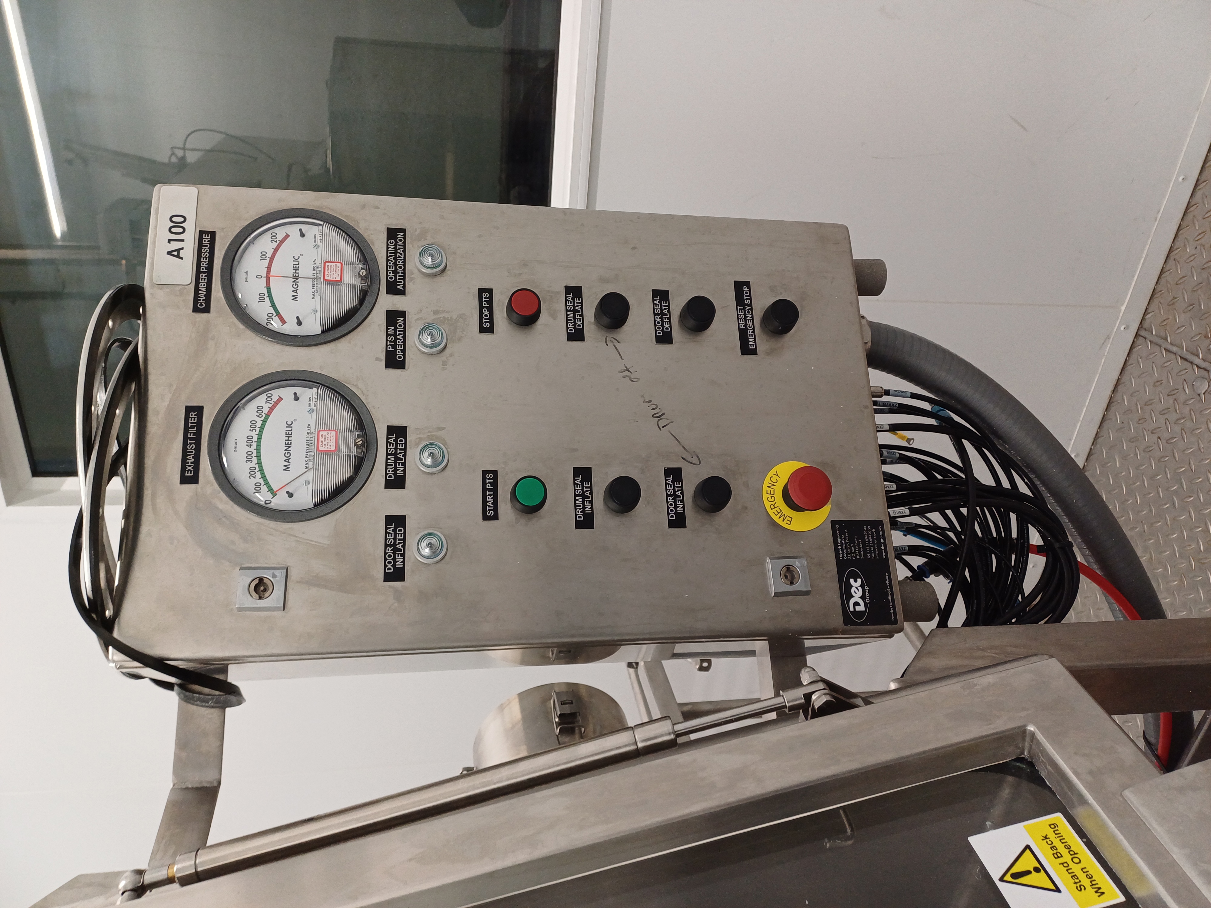 Stainless Steel 316L DEC ISOTUBE isolator glovebox & drum discharge unit with drum tipper drum dumper- Pharma - IPP# 242574