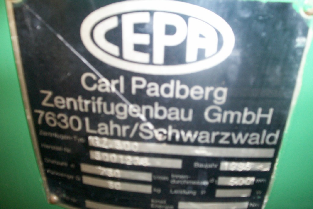 Unused Lined Cepa GZ500 Manual Discharge-Top Centrifuge-Basket - IPP# 38876