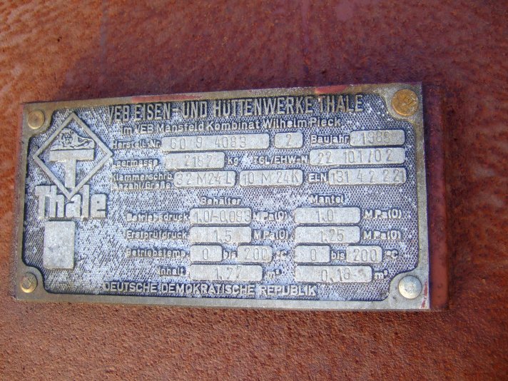 Glasslined EHW Thale C1.6/1e-2-D1-1/G Batch Type Body Only Reactor - IPP# 39789