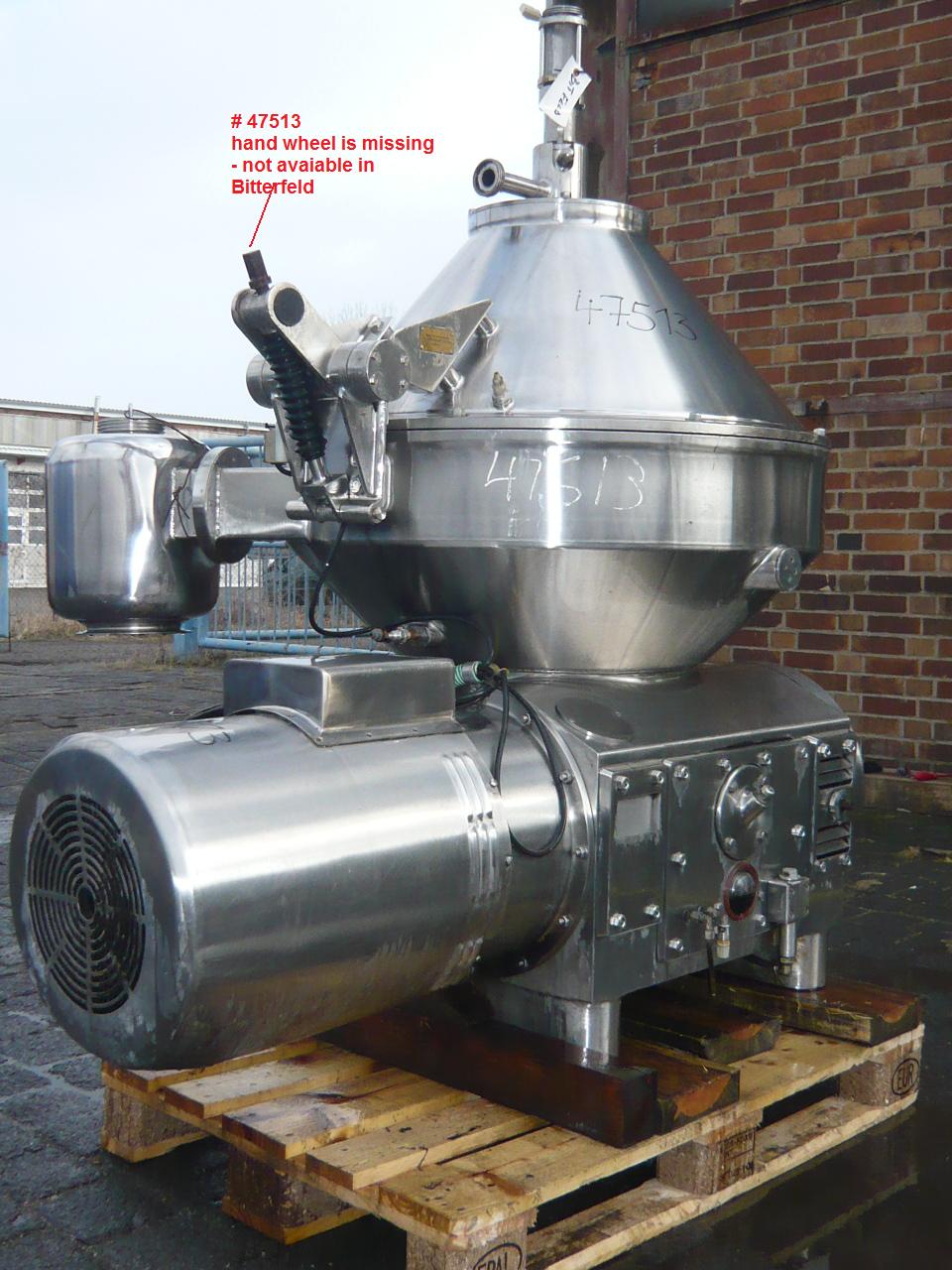   Centrifuge-Disc Bowl 22 kW (29.5 HP) Stainless Steel Other For Sale - IPP# 47513