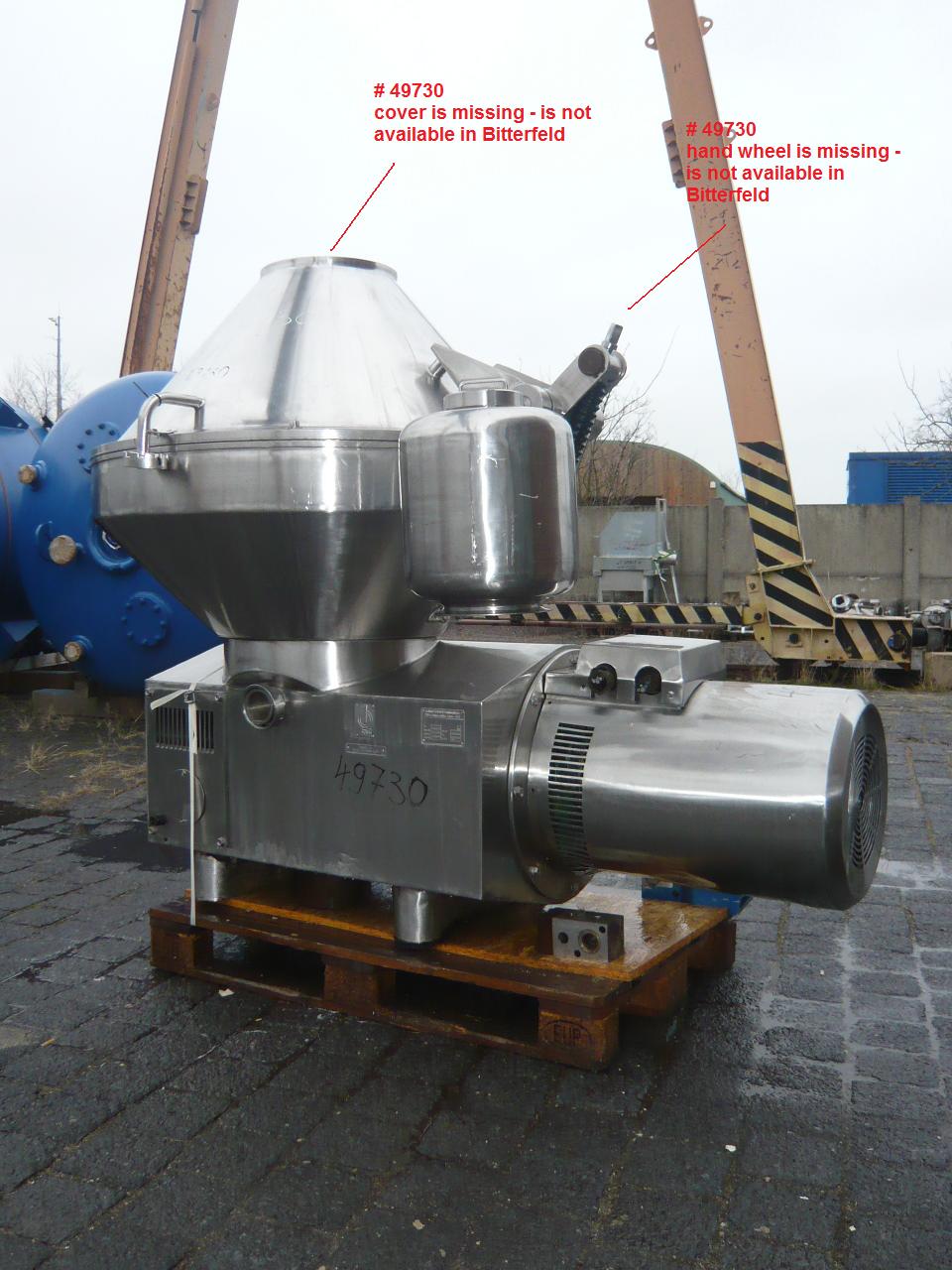   Centrifuge-Disc Bowl 37 kW (49.6 HP) Stainless Steel Other For Sale - IPP# 49730