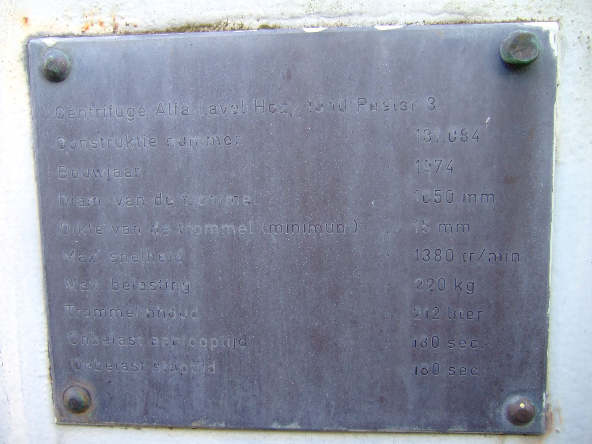   Centrifuge-Peeler 1,050 mm (41.3 in) Stainless Steel 316 For Sale - IPP# 705469