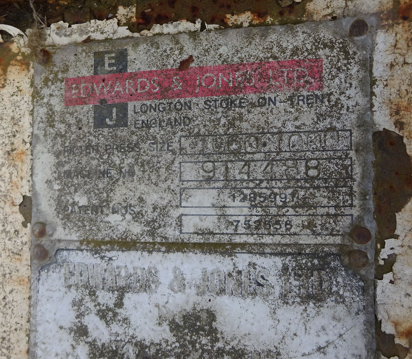 Polypropylene Edwards and Jones Filter Press - IPP# 705837