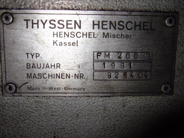 Stainless Steel 321 Henschel FM-200-MB Mixer-Intensive - IPP# 706696