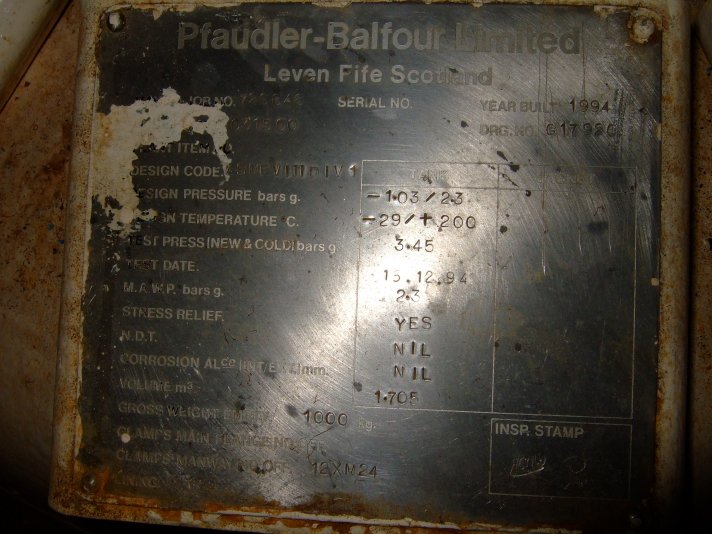Glasslined Pfaudler-Balfour Tank - IPP# 706740