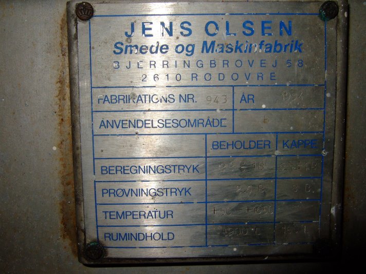 Stainless Steel 316 Clad JENS OLSEN Batch-Type Agitated Reactor - IPP# 706744