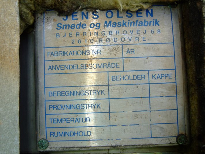 Stainless Steel 316L JENS OLSEN  Tank - IPP# 706750