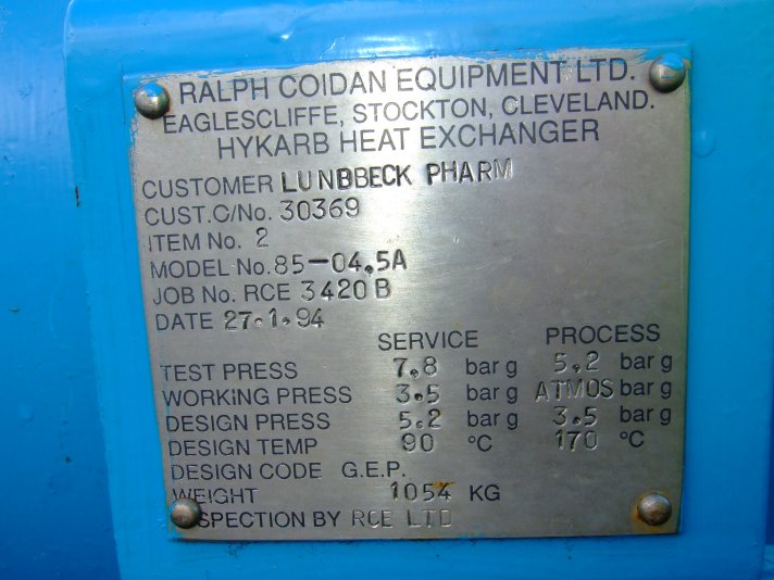 Graphite Ralph Coidan 85-04.5A Shell and Tube Heat Exchanger - IPP# 706732