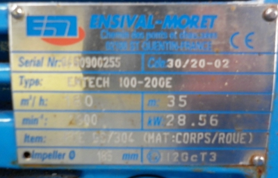 Carbon Steel Ensival-Moret EMTECH 100-200E Centrifugal Pump - IPP# 706853