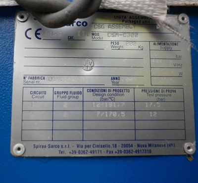 Stainless Steel 316L Spirax Sarco CSM-C300 Still - IPP# 706854