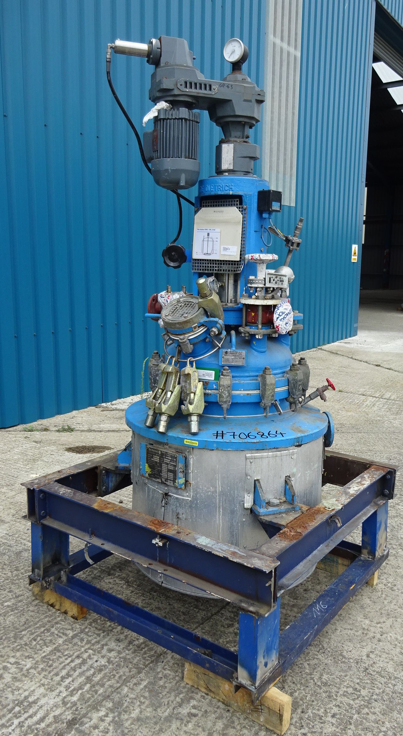 Glasslined DeDietrich AE Batch-Type Agitated Reactor - IPP# 706864