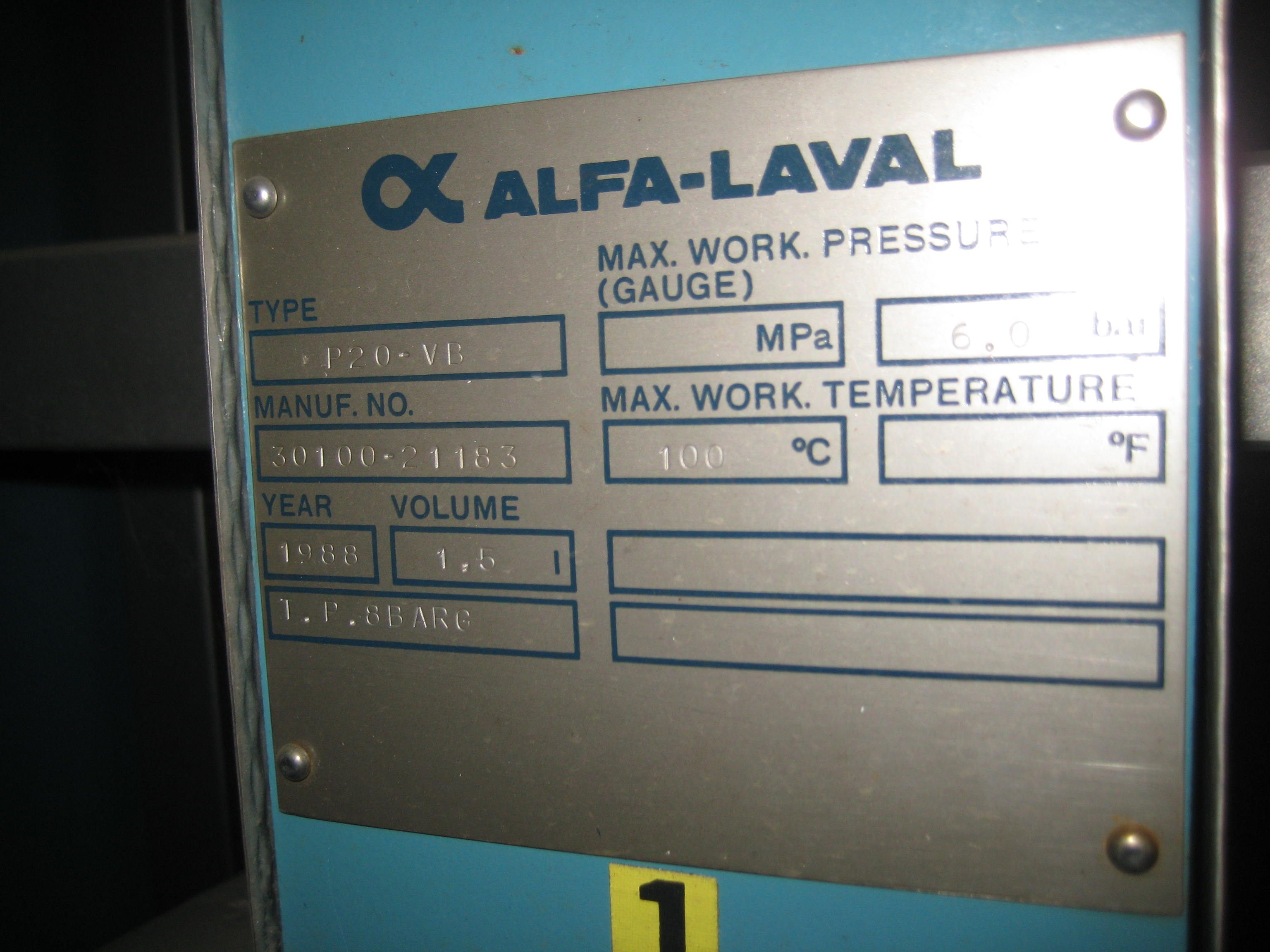 Alfa Laval  Miscellaneous - IPP# 72615