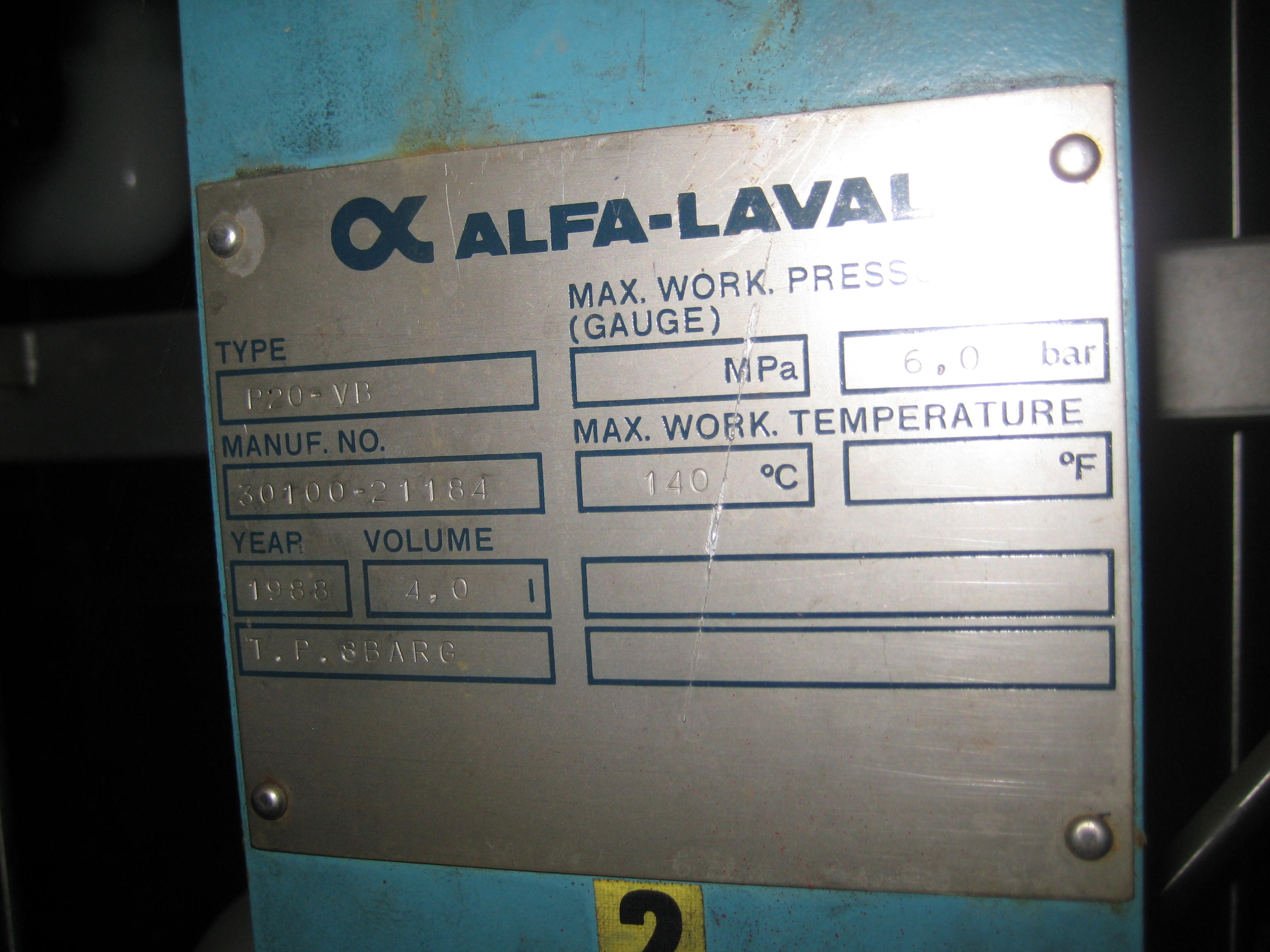 Alfa Laval  Miscellaneous - IPP# 72615