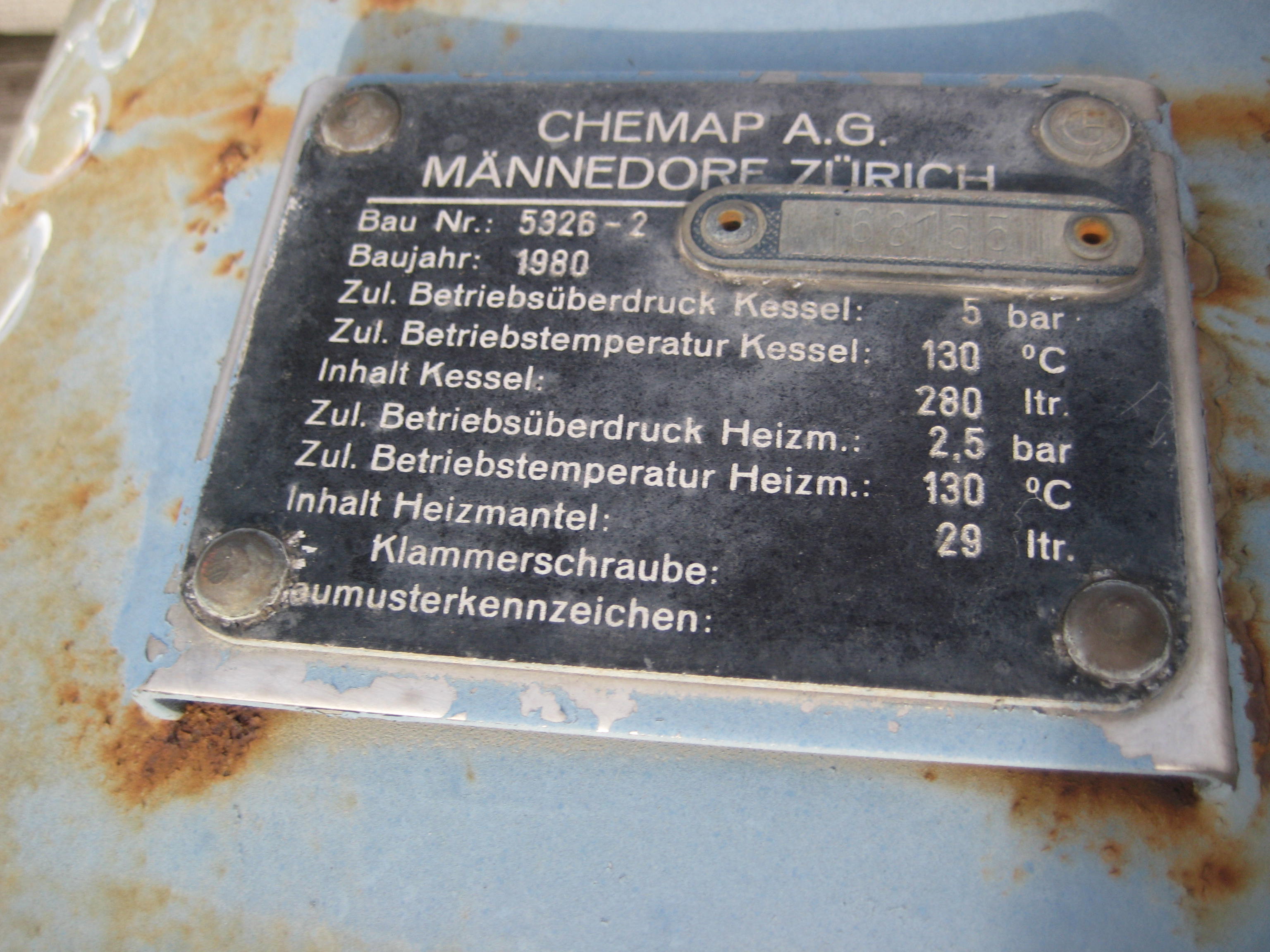 Stainless Steel 316 Chemap Ag (Switzerland) R-5 Pressure Leaf Filter - IPP# 82224