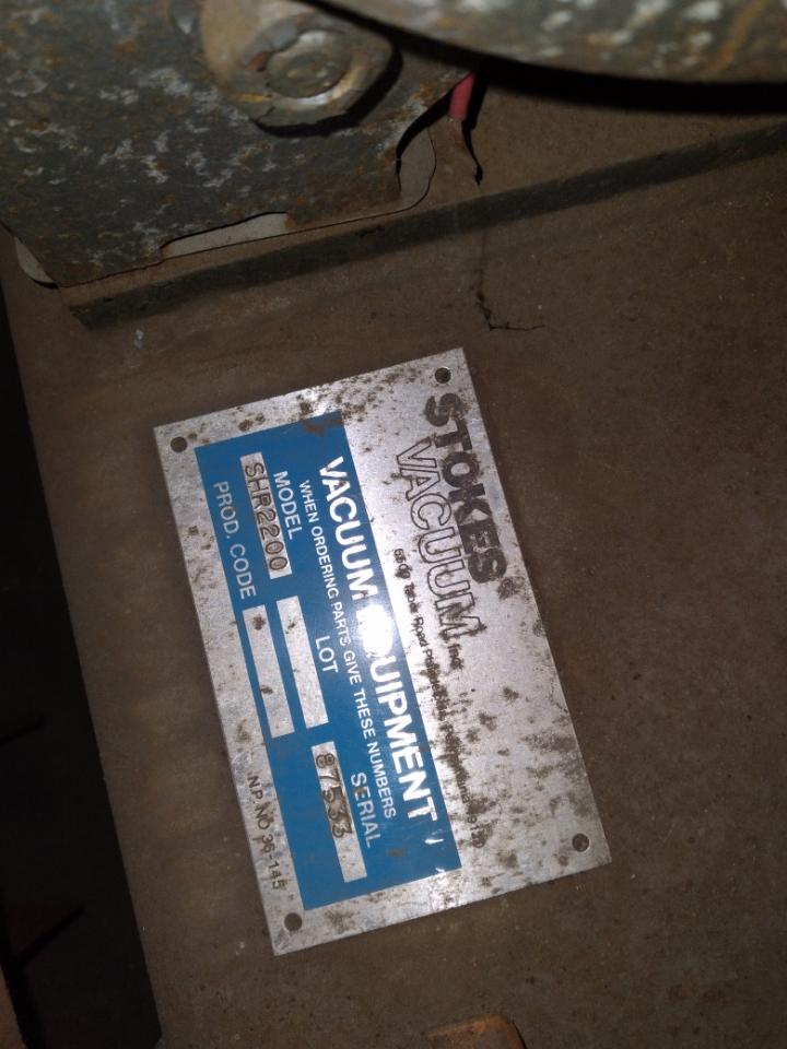 Carbon Steel Stokes SHR2200 Pump-Vacuum - IPP# 85222