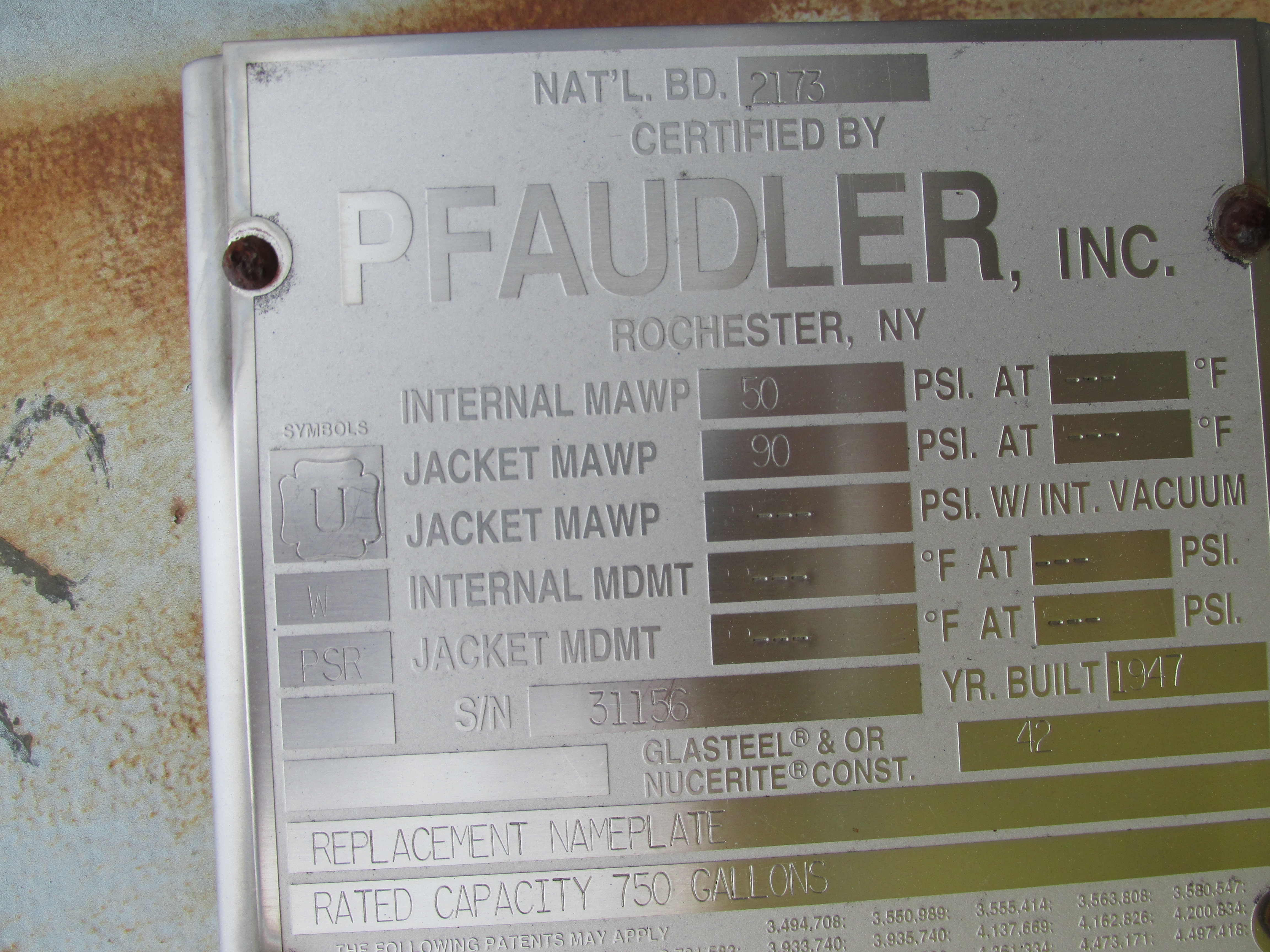 Glasslined Pfaudler R60 Batch Type Body Only Reactor - IPP# 86049