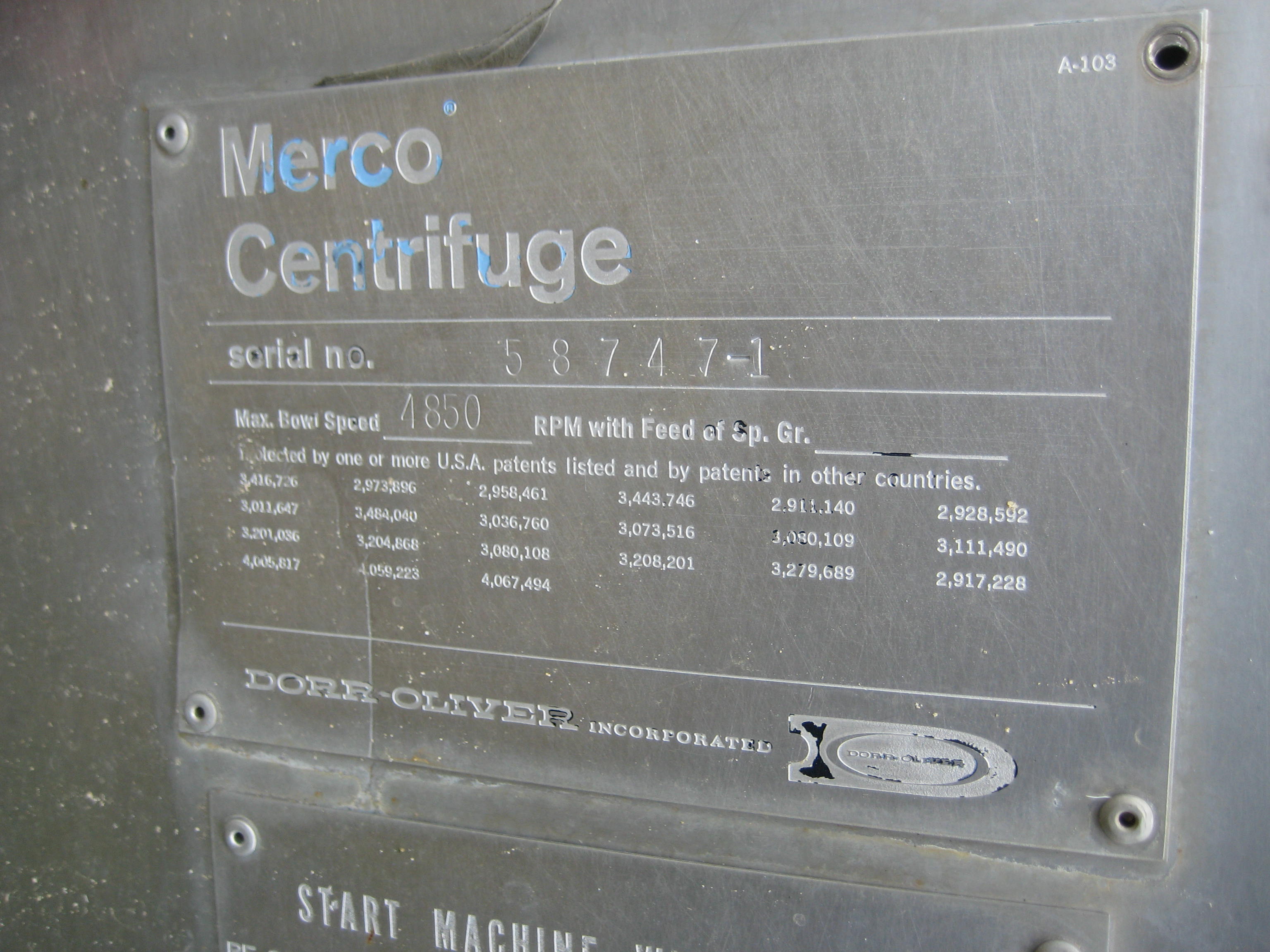 Stainless Steel 316 Merco (Dorr Oliver) C-18DOF Centrifuge-Disc Bowl - IPP# 88984