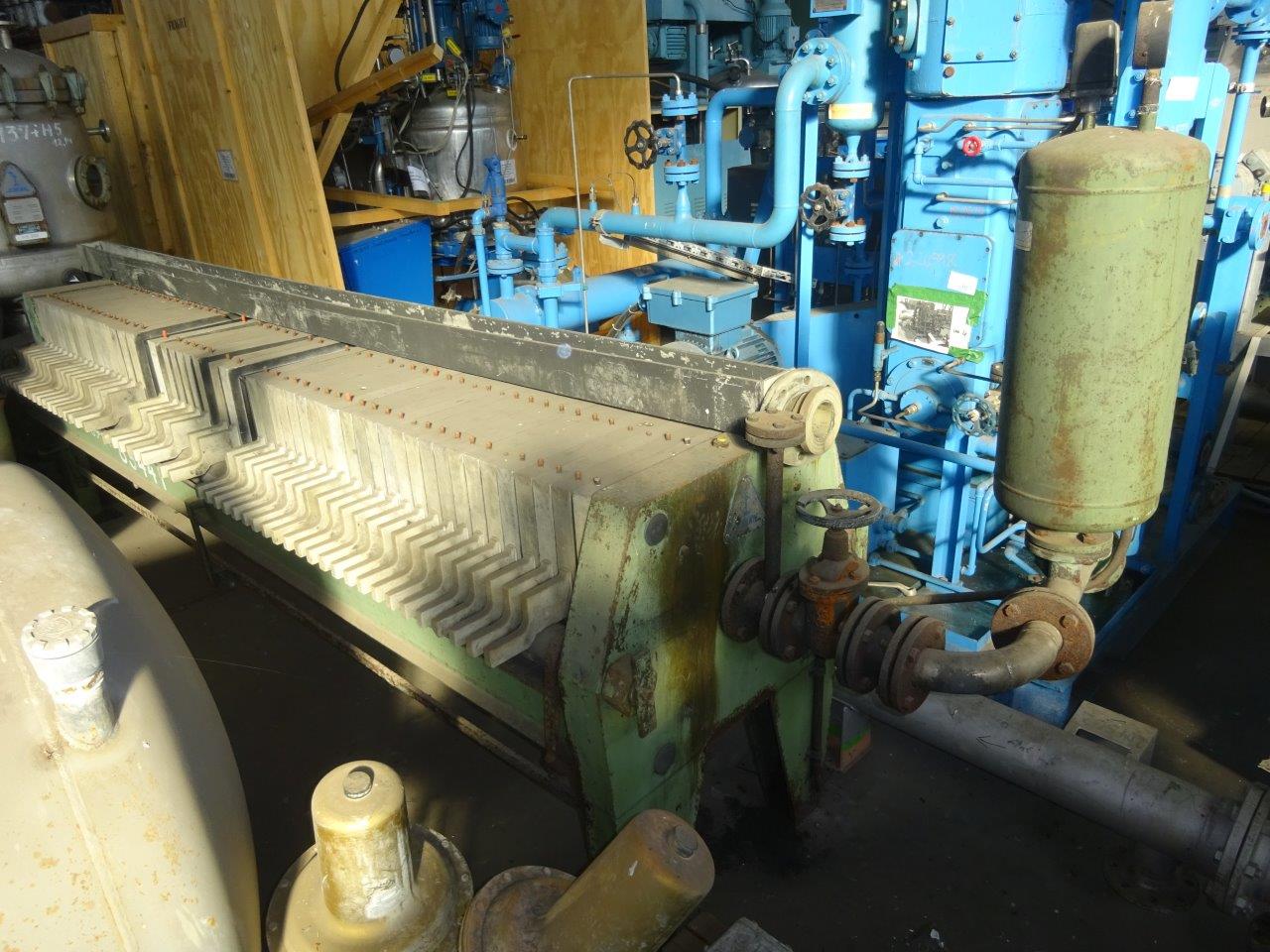 Filter Press, 334 Sq.Ft. Filtration Area, Polypropylene Plates, Manufactured by Schenck - IPP# 89441
