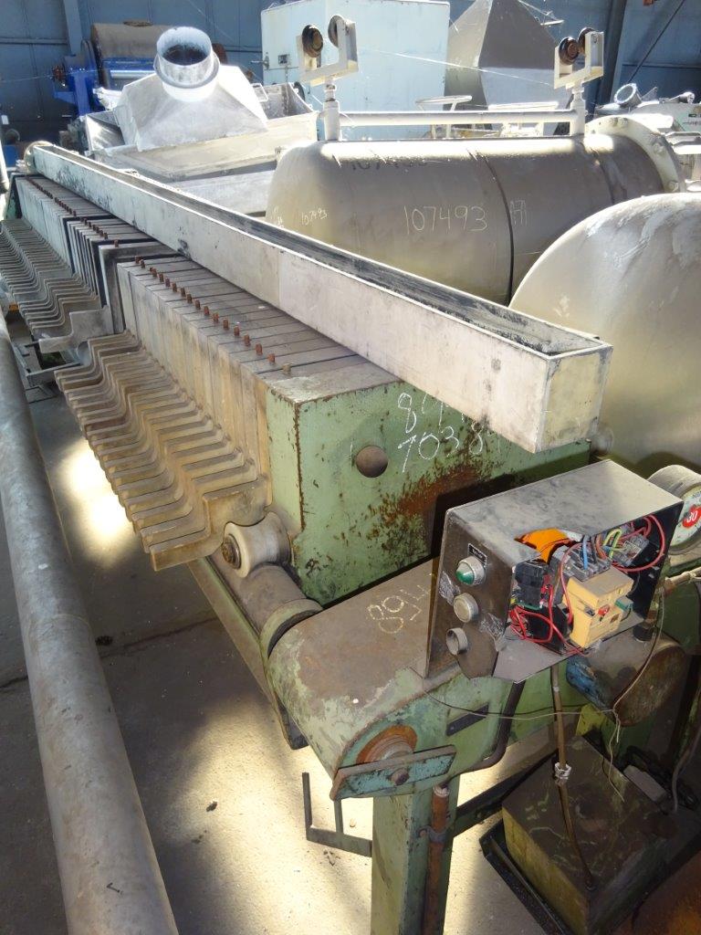 Filter Press, 334 Sq.Ft. Filtration Area, Polypropylene Plates, Manufactured by Schenck - IPP# 89441
