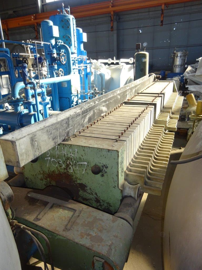 Filter Press, 334 Sq.Ft. Filtration Area, Polypropylene Plates, Manufactured by Schenck - IPP# 89441