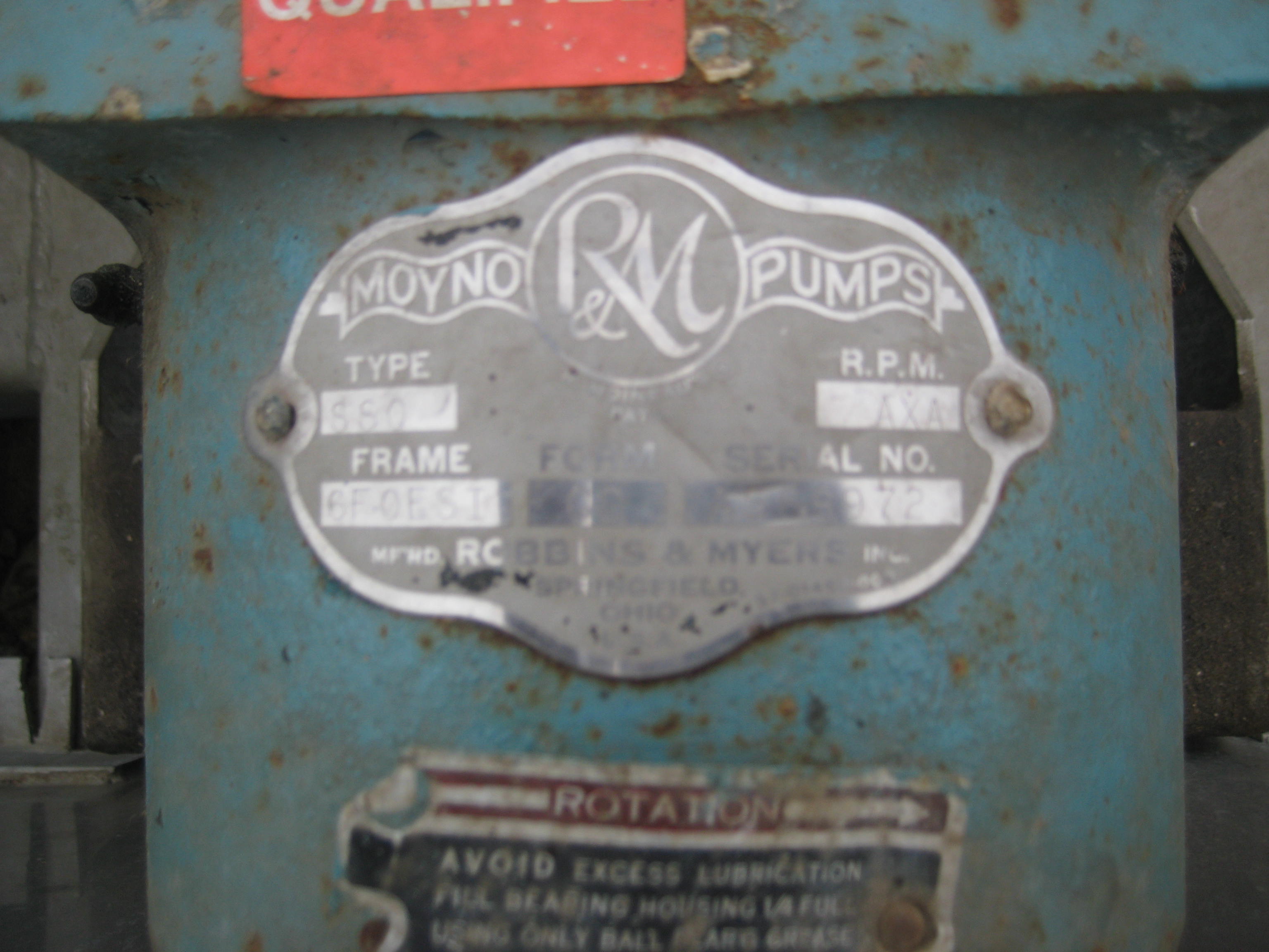 Stainless Steel 316 Moyno 6FOES1 Rotary Pump - IPP# 94608