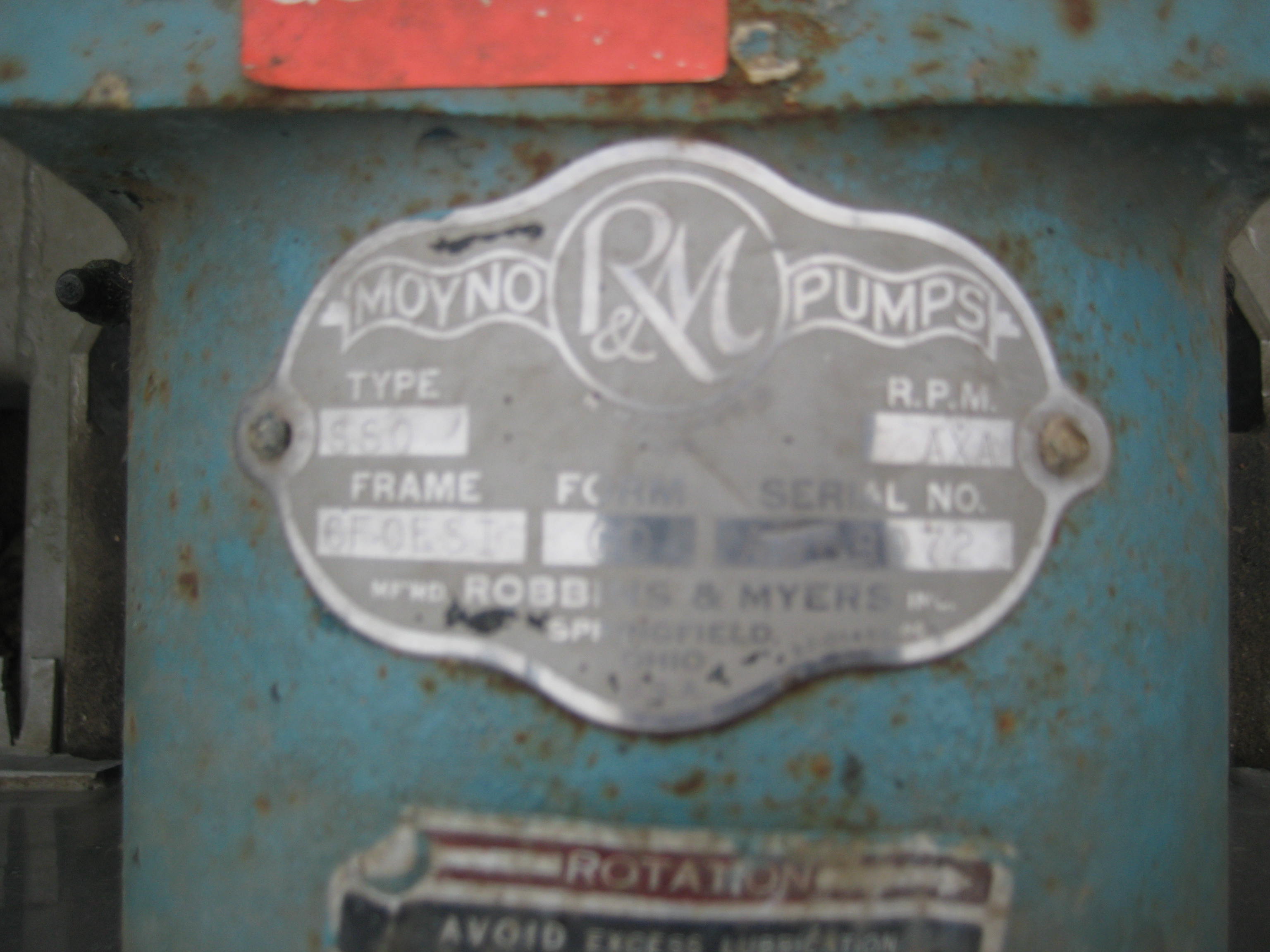 Stainless Steel 316 Moyno 6FOES1 Rotary Pump - IPP# 94608