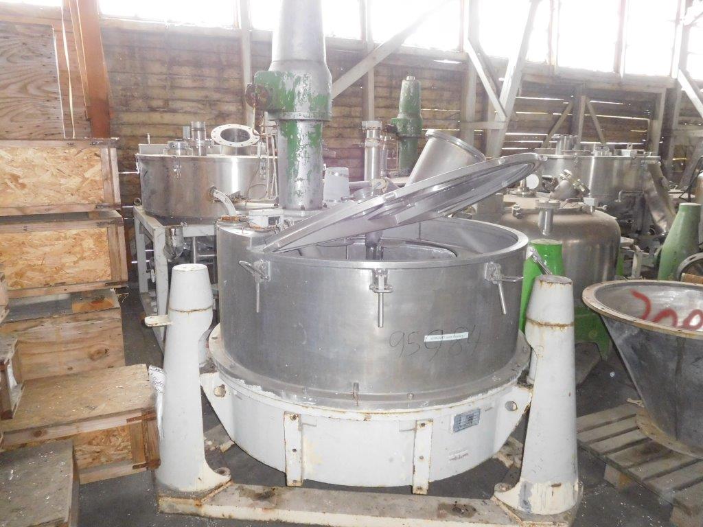  Stainless Steel Austenitic Manual Discharge-Top Centrifuge-Basket 1,250 mm (49.2 in) For Sale - IPP# 95984