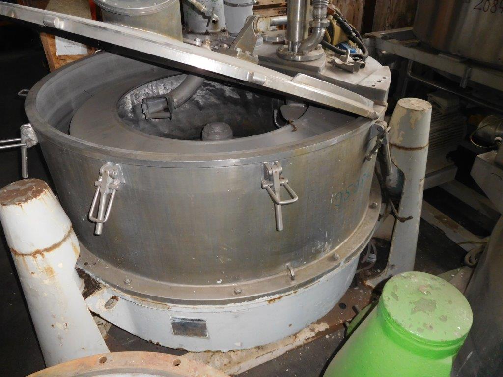  Stainless Steel Austenitic Manual Discharge-Top Centrifuge-Basket 1,250 mm (49.2 in) For Sale - IPP# 95984