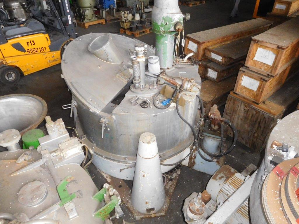  Stainless Steel Austenitic Manual Discharge-Top Centrifuge-Basket 1,250 mm (49.2 in) For Sale - IPP# 95984
