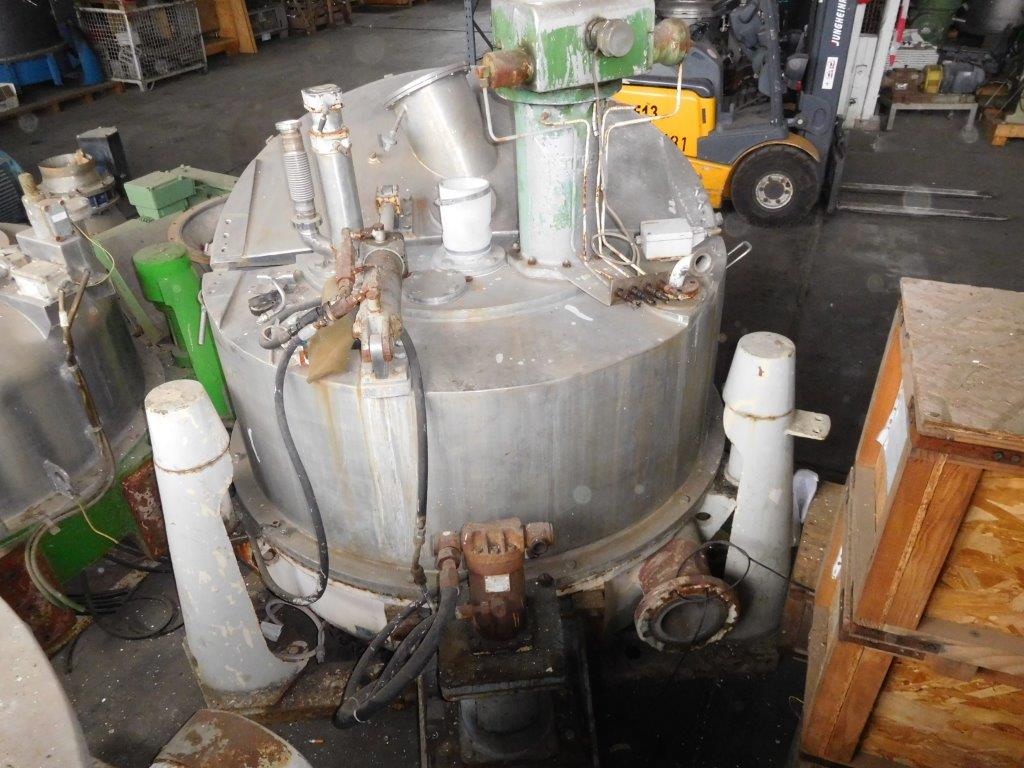  Stainless Steel Austenitic Manual Discharge-Top Centrifuge-Basket 1,250 mm (49.2 in) For Sale - IPP# 95984