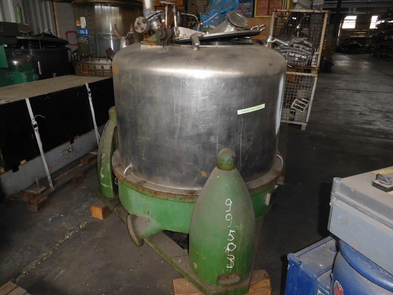  Stainless Steel Austenitic Manual Discharge-Top Centrifuge-Basket 1,000 mm (39.4 in) For Sale - IPP# 99503