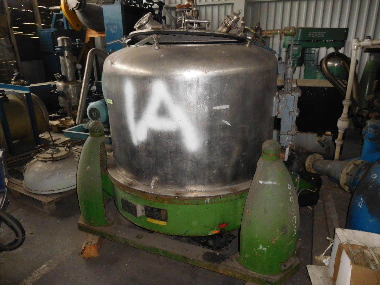  Stainless Steel Austenitic Manual Discharge-Top Centrifuge-Basket 1,000 mm (39.4 in) For Sale - IPP# 99503