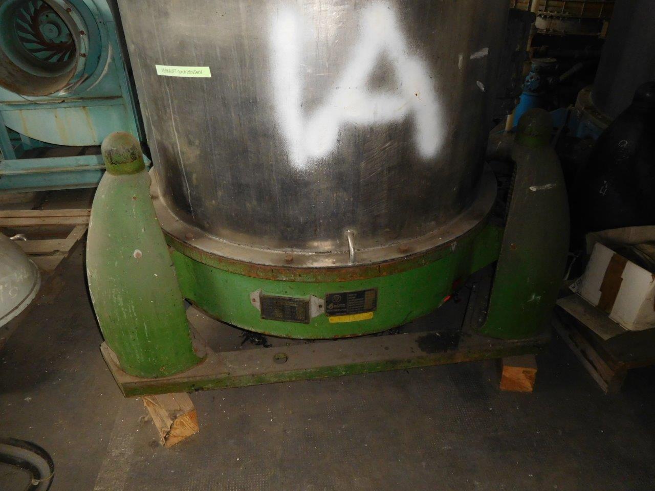  Stainless Steel Austenitic Manual Discharge-Top Centrifuge-Basket 1,000 mm (39.4 in) For Sale - IPP# 99503