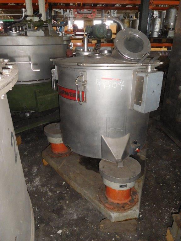  Stainless Steel Austenitic Manual Discharge-Top Centrifuge-Basket 500 mm (19.7 in) For Sale - IPP# 99504