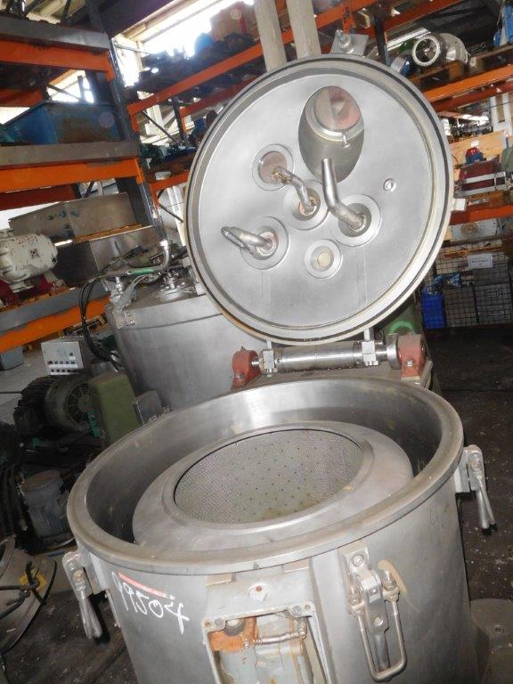  Stainless Steel Austenitic Manual Discharge-Top Centrifuge-Basket 500 mm (19.7 in) For Sale - IPP# 99504