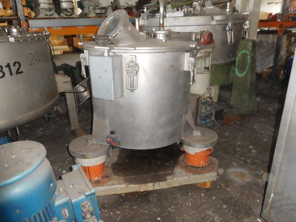  Stainless Steel Austenitic Manual Discharge-Top Centrifuge-Basket 500 mm (19.7 in) For Sale - IPP# 99504