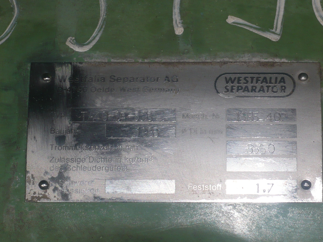  Stainless Steel 316  Centrifuge-Disc Bowl 11 kW (14.8 HP) For Sale - IPP# 99790