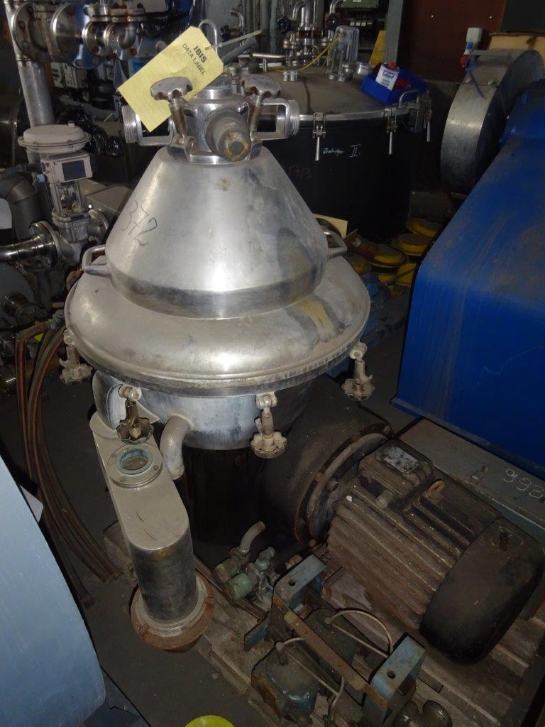  Stainless Steel 316  Centrifuge-Disc Bowl 11 kW (14.8 HP) For Sale - IPP# 99372